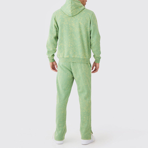 Men Winter Hooded Solid Acid Wash Tracksuit Faded Wash Sweat Suit Stylish <b>Joggers</b> & <b>Matching</b> Top 100% Cotton Active Casual Use - Product Image 6