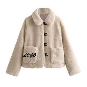 Wholesale Customizable Premium Quality Women's Sherpa <b>Fleece</b> <b>Jacket</b> Soft <b>Warm</b> Canvas Breathable Linen Casual Comfortable Full - Product Image 4