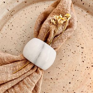 Heavy Marble Napkin Ring Solid Natural Stone <b>Table</b> Holder Premium Dining <b>Accessory</b> For Restaurant Hotel Wedding Banquet <b>Decor</b> - Product Image 5