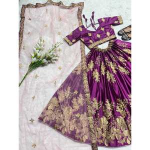 Hermoso Lehenga Choli para Fiesta de Bodas con Dupatta, Elegante Vestido de Novia - Product Image 5