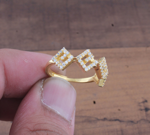 Anillo de Lujo Chapado en Oro con Circonita Cúbica Brillante AAAA, Anillo de Compromiso Romántico para Mujer, Joyería al por Mayor Gratis - Product Image 2