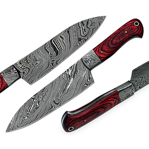 Cuchillo de Chef de Acero de Damasco Personalizable, Hecho a Mano, de Primera Calidad, con Mango de Madera y Filo Afilado - Product Image 6