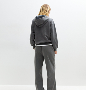 Ensemble de survêtement décontracté pour femme : sweat-shirt à col roulé gaufré à manches longues et pantalon uni, idéal pour le yoga et le fitness - Product Image 6