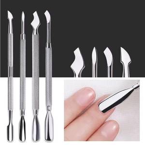 Kit d'outils repousse-cuticules double embout réutilisable en acier inoxydable pour manucure et soin des cuticules - Product Image 2
