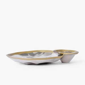 Tazón para Servir de Acero Inoxidable Pulido con Borde Dorado, Moderno, de Lujo, Forma Orgánica, Ecológico, Apto para Lavavajillas, para Servir Comida en Fiestas - Product Image 5