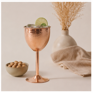 Juego de 2 Copas de Cobre Puro Forjado a Mano, Copas de Vino de Lujo para el Hogar, Bar o Fiestas, Elegante Vajilla Metálica, Venta al por Mayor de Fábrica - Product Image 3