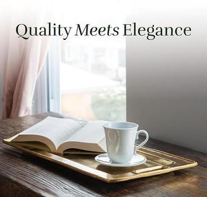 Ornamental Vintage Stainless Steel Serving Tray with Handles <b>Silver</b> Platter for Christmas <b>Table</b> Display Home Decor <b>Coffee</b> Tray - Product Image 2