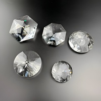 Perles de lustre en cristal transparent, hexagonales, octogonales, rondes, en forme de fleur, pour la décoration de lampes DIY, vente en gros