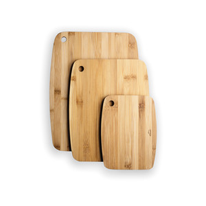 Juego de 3 tablas de cortar de bambú con orificio para colgar, para uso en la cocina - Product Image 1