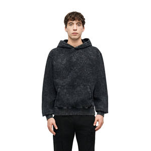 Sweat à capuche 100 % coton pour homme, lavage acide, manches longues, poche, polaire doux, OEM, taille, couleur et logo personnalisables, séchage rapide, hiver - Product Image 1