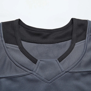 Wholesale Custom Logo Steel Grey Ice Hockey Jersey Sublimation <b>Charcoal</b> Gold Accent Practice Uniform OEM Manufacturer - Product Image 5