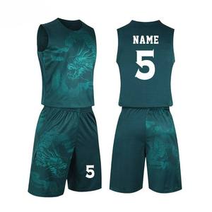OEM Personalized Summer Men's Reversible Basketball Jersey Set Sublimation print Customizable Uniform custom player name number - Product Image 2