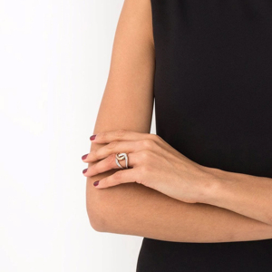Modern Diamond <b>Cocktail</b> <b>Ring</b> 10K <b>Gold</b> Round Natural Stone Women Engagement Jewelry - Product Image 2
