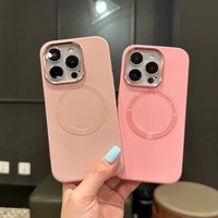 Funda Magnética de Silicona Líquida Original con Marco para Lente y Parte Trasera de PC, con Acabado Electrochapado, para 15 Pro Max 14 Pro, en Oferta