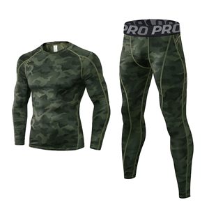 Mens Workout Compression Set <b>Pants</b> and Long Sleeve Shirts Winter Warm Thermal Baselayer Top & Bottom - Product Image 1