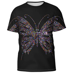 เสื้อยืดผู้ชายลายกราฟิกประดับเพชร แฟชั่นทันสมัย สวมใส่สบาย เหมาะสำหรับสตรีทแวร์ งานแฟชั่น และใส่ในชีวิตประจำวัน - Product Image 6