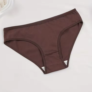 Women's Solid Color Seamless High-Waisted Triangle Panties Spandex/Cotton Anti-Bacterial Comfortable Breathable Underwear - Product Image 6