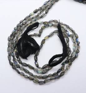 ลูกปัดลาบราโดไรต์ทรงก้อนเรียบขนาด 4x6-5x8 มม. ลูกปัดพลอยลาบราโดไรต์ขัดเงา 13 นิ้ว ลาบราโดไรต์ธรรมชาติแบบเรียบ - Product Image 1