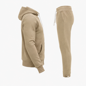 Men Plain Fleece <b>Hoodie</b> and Jogger Pants Set Modern Sports Tracksuit for <b>Workout</b> and Lounge Wear - Product Image 2