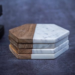 แผ่นรองแก้วหินอ่อนลายไม้ทรงสี่เหลี่ยมคุณภาพพรีเมียม ทันสมัย เป็นมิตรกับสิ่งแวดล้อม กันลื่น ตกแต่งโต๊ะ ขายส่ง แผ่นรองสำหรับครัว บ้าน ร้านอาหาร - Product Image 4