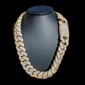 Collar Unisex de Plata de Ley con Acabado Dorado y Piedra Brillante, Estilo Hip Hop, Cadena de Lujo, Regalo de Moda, Elegante y Distintivo - Product Image 4