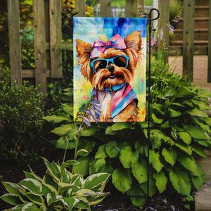 Yorkshire Terrier Hippie Dawg Multicolor <b>Garden</b> <b>Flag</b> Mailbox Decorative Yard Banner for Patio Artwork Flower Beds Size for Yard - Product Image 2