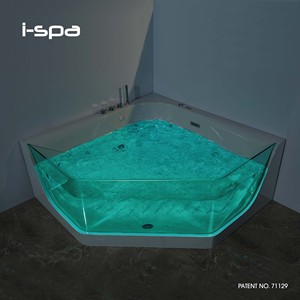 Bañera de Acrílico Moderna I-Spa Lagoon 01 con Función de Masaje Combinado, Diseño Independiente en Forma de Diamante, Montaje en Sobre, para 1 Persona - Product Image 4
