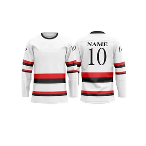 Maillot de hockey sur glace personnalisé imprimé, tissu en maille respirant, léger et durable, vêtements de sport d'équipe en gros - Product Image 5