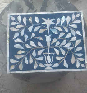 Boîte à bijoux en bois faite à la main de luxe exquis Technique de coulée Ange Résine Nacre Mosaïque Coquille Placage Tiroir Compartiments - Product Image 5