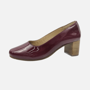 Escarpins formels pour femmes à enfiler, en cuir verni respirant, semelle extérieure en caoutchouc légère, bout fermé, talon moyen - Product Image 4