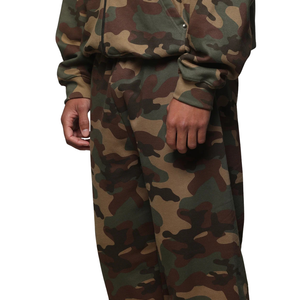 Pantalon de jogging en molleton camouflage personnalisé pour homme, coupe décontractée, taille à cordon, bas de pantalon à revers, style streetwear, fournisseur d'usine de vêtements OEM - Product Image 5