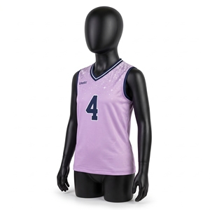 Ensemble d'uniformes de volley-ball sans manches pour jeunes filles, personnalisé, avec maillot sublimé à col en V et short plissé, kit d'équipe de club, numéro 100 % polyester - Product Image 3