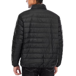 Chaqueta Acolchada Negra para Hombre con Cuello Alto, Cierre Frontal con Cremallera, Resistente al Viento, Estilo Casual para Invierno, Color Sólido, Corte Regular, Exterior de Poliéster - Product Image 4