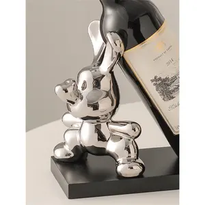 Support à bouteilles de vin en aluminium de style ferme artistique contemporain pour les intérieurs de fêtes, support à bouteilles élégant pour bar, restaurant - Product Image 3