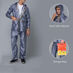 <b>Rain</b> Suit Durable Waterproof Rainwear <b>Jacket</b> and Pants Set for Travel Hiking Fishing OEM Bulk - Product Image 4