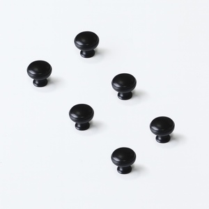 Manufacturer Price Contemporary Matte <b>Black</b> Zinc Alloy Mushroom <b>Knob</b> Round Handle for Kitchen Bathroom Cabinet Wardrobe - Product Image 2