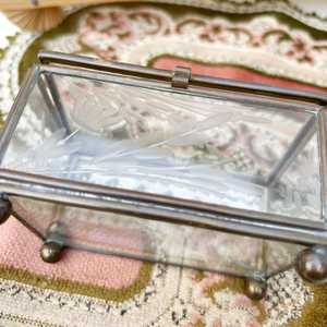 Nordic Style Gold Metal Trim <b>Glass</b> Jewelry <b>Box</b> Aesthetic Mirrored Trinket Organizer Modern Cosmetic Storage <b>Box</b> <b>Glass</b> Display - Product Image 5