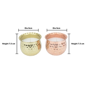 Modern Design Fireside Glow Scented Metal <b>Candle</b> Jar Bowl <b>Set</b> with Gold Copper Plating Customizable Colors & Sizes for Weddings - Product Image 4