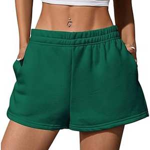 Customized Women Fitness Shorts Mid Waist Hot Shorts Woven 100% Cotton Eco-Friendly Windproof Quick Dry Breathable <b>Drawstring</b> - Product Image 1