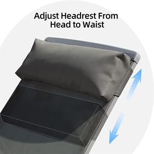 Set di 3 Sedie a Sdraio Regolabili in Alluminio per Patio, Grigio con Poggiatesta in Textilene, Reclinabili per Prendere il Sole, Set da Giardino - Product Image 3