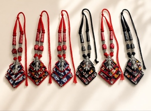 AMULYAM OVERSEAS Handmade Bohemia Tribal <b>Necklace</b> Earring Set | Ethnic <b>Statement</b> Jewelry | Beaded Artisan Pendant | Wedding Gift - Product Image 2