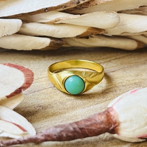 Modern Style Blue Chalcedony <b>Rings</b> Minimalist Brass <b>Ring</b> Women 18k Gold Plated Signet Style <b>Dainty</b> <b>Ring</b> For Wholesale/OEM/ODM - Product Image 2
