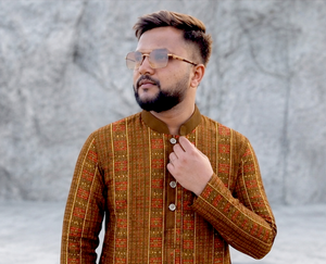 Conjunto de Kurta con Estampado Bandhani para Hombre, Ropa Étnica India y Pakistaní, para Bodas, Fiestas y Uso Casual - Product Image 2