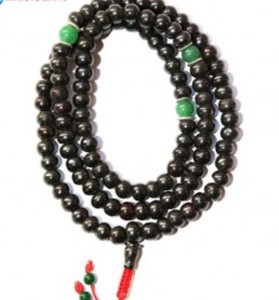 Mala de oración de 108 cuentas de hueso negro - Product Image 3