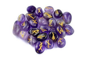 Offre Spéciale 25 pièces naturel améthyste rune ensemble meilleure qualité sculpté cristaux de guérison agate runes gravées pierres précieuses - Product Image 4