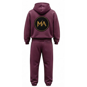 Ensemble de survêtement à capuche orange 100% coton avec fermeture éclair intégrale, poche avant et patch brodé appliqué 480 g/m² - Product Image 5