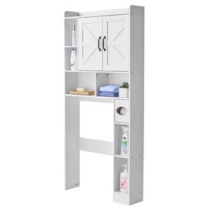 Meuble de rangement pour salle de bain à poser au-dessus des toilettes, 66,14 pouces de hauteur, organisateur de spa avec double porte et étagère réglable pour mobilier de salle de bain - Product Image 1