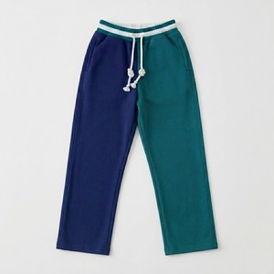 MEYBA SPORTS Pantalon de survêtement décontracté pour femme, bicolore bleu marine et vert sarcelle, coupe large, taille mi-haute élastique, infroissable - Product Image 1