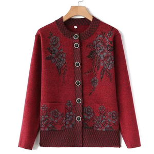 Cardigan d'hiver décontracté 100% coton, couleur unie, col en V, logo sur le devant, respirant, confortable, personnalisable, pull pour femme - Product Image 3