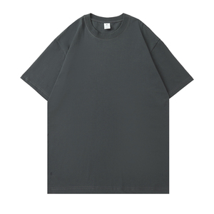 เสื้อยืดโอเวอร์ไซส์ผู้ชาย ผ้าฝ้าย 100% หนัก 250 กรัม รับผลิตเสื้อยืดสกรีนโลโก้ตามแบบ สีดำล้วน สไตล์สตรีทแวร์ลำลอง - Product Image 4